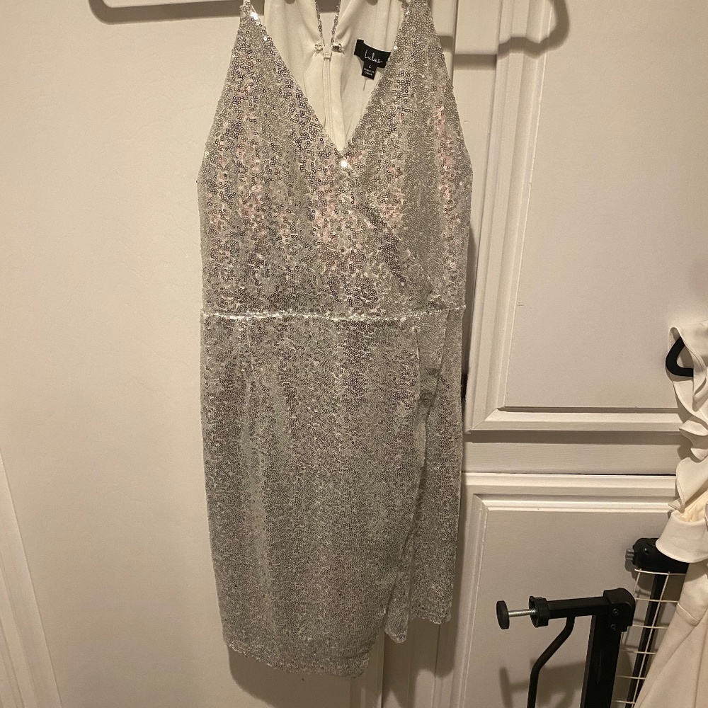Lulus Silver Sequin Dress